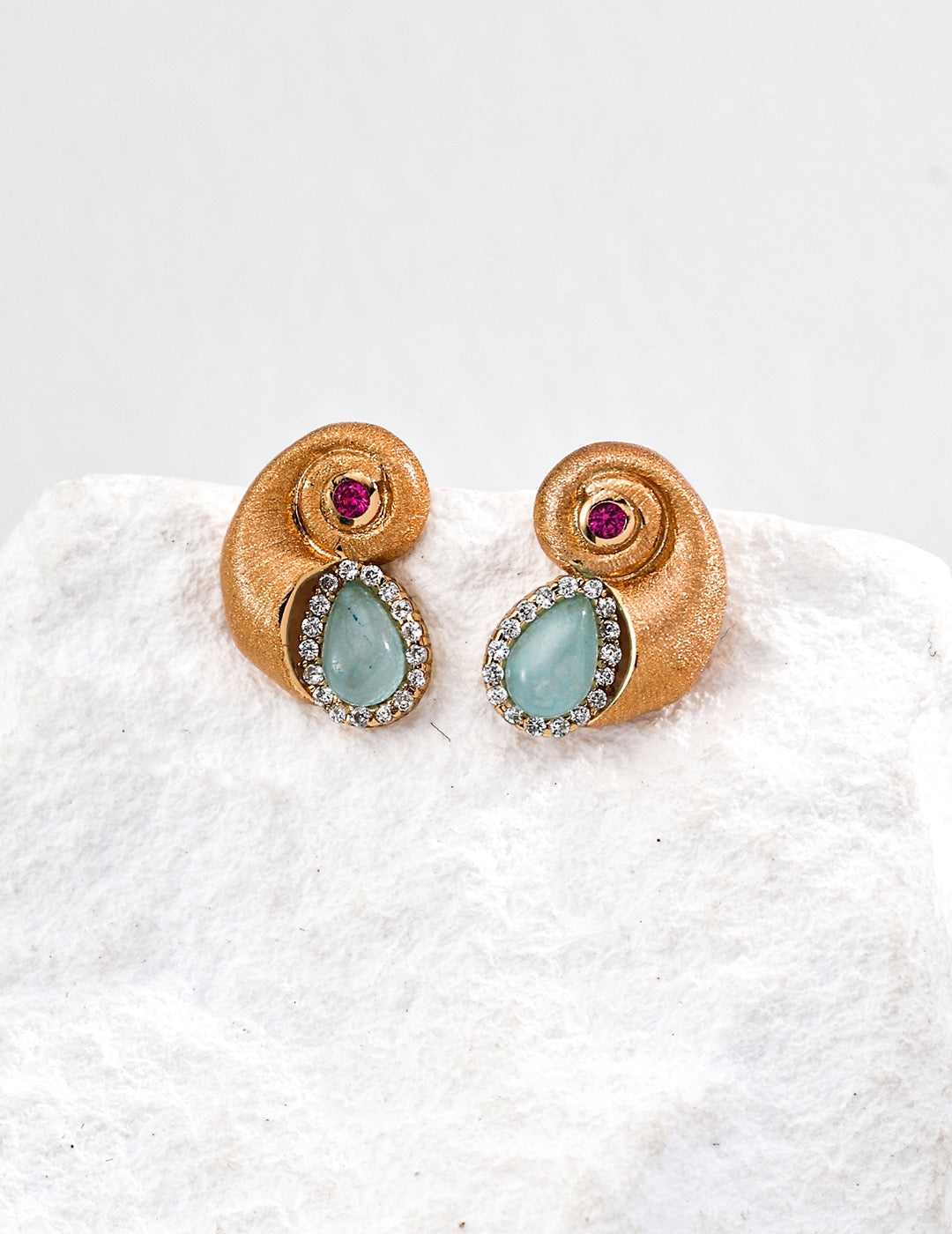 「海之低語」寶石耳環｜Ocean Whisper Earrings